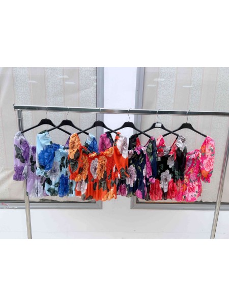 Bluzki damskie Włoski, size uni, paczka 6szt, mix kolor
