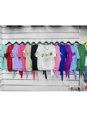 Bluzki damskie Włoski, size uni, paczka 6szt, mix kolor