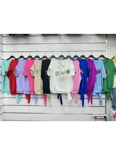 Bluzki damskie Włoski, size uni, paczka 6szt, mix kolor