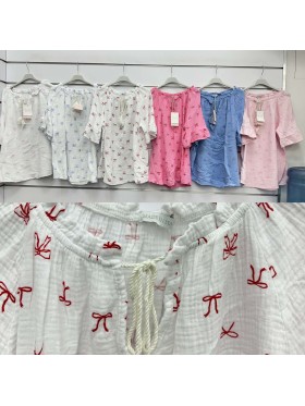 Bluzki damskie Włoski, size uni, paczka 6szt, mix kolor