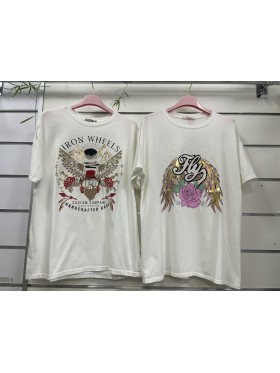 Bluzki damskie Włoski, size uni, paczka 6szt, mix kolor