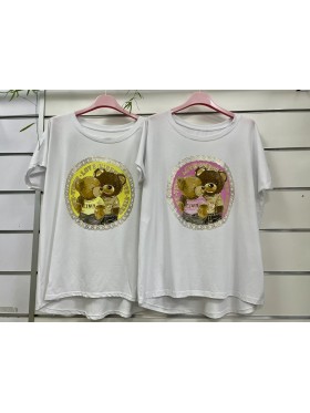 Bluzki damskie Włoski, size uni, paczka 6szt, mix kolor