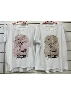 Bluzki damskie Włoski, size uni, paczka 6szt, mix kolor