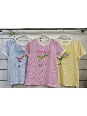 Bluzki damskie Włoski, size uni, paczka 6szt, mix kolor