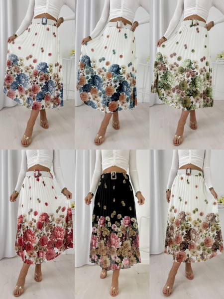 Spódnica długa damskie Włoski, size uni, paczka 6szt, mix kolor