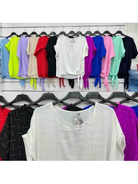 Bluzki damskie Włoski, size uni, paczka 6szt, mix kolor