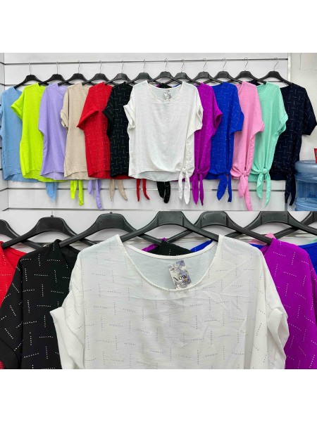 Bluzki damskie Włoski, size uni, paczka 6szt, mix kolor