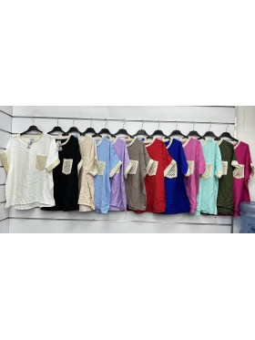 Bluzki damskie Włoski, size uni, paczka 6szt, mix kolor