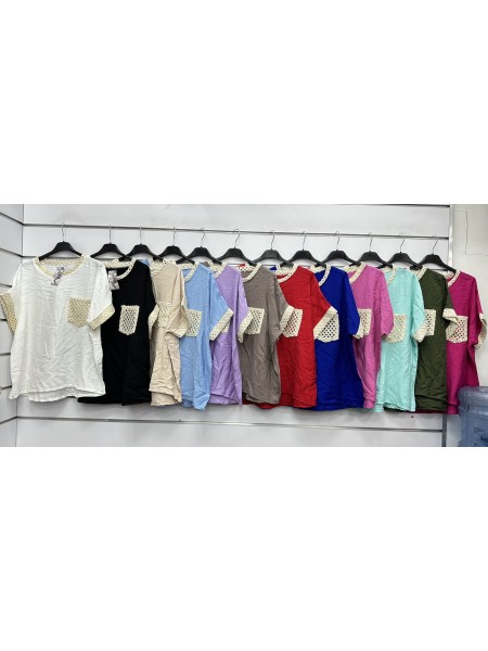 Bluzki damskie Włoski, size uni, paczka 6szt, mix kolor