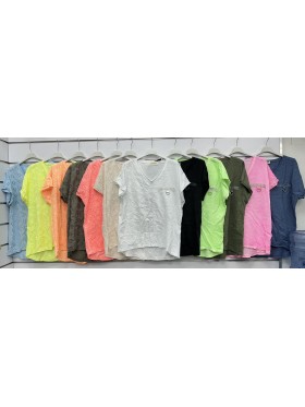 Bluzki damskie Włoski, size uni, paczka 6szt, mix kolor