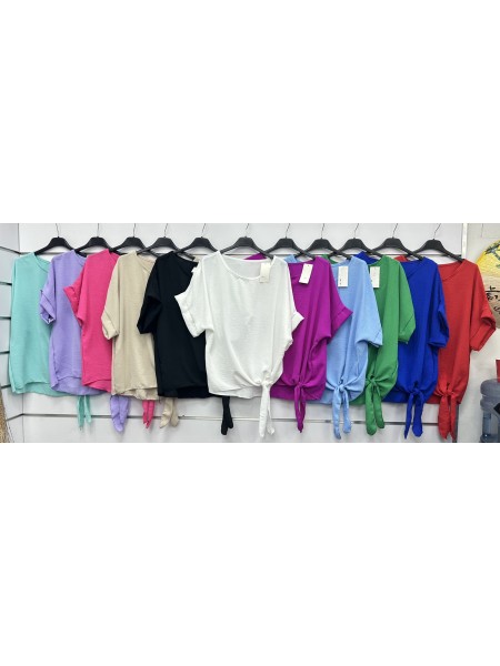 Bluzki damskie Włoski, size uni, paczka 6szt, mix kolor