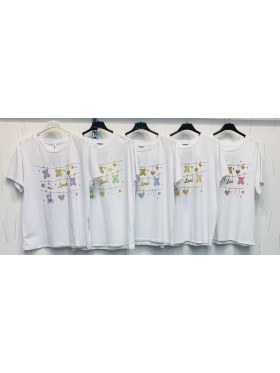 Bluzki damskie Włoski, size uni, paczka 6szt, mix kolor
