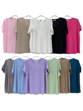 Bluzki damskie Włoski, size uni, paczka 6szt, mix kolor