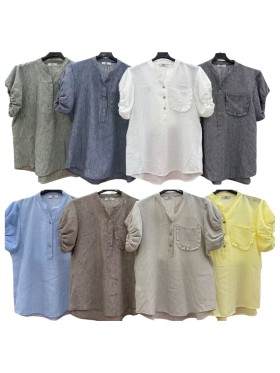 Bluzki damskie Włoski, size uni, paczka 6szt, mix kolor
