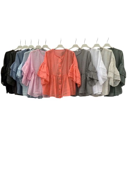 Bluzki damskie Włoski, size uni, paczka 6szt, mix kolor