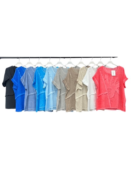 Bluzki damskie Włoski, size uni, paczka 6szt, mix kolor