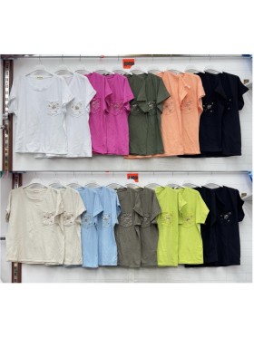 Bluzki damskie Włoski, size uni, paczka 6szt, mix kolor