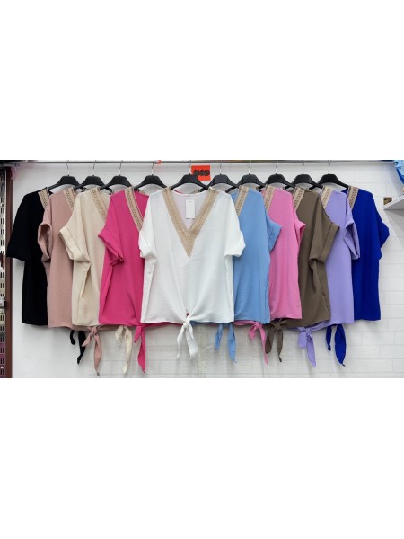 Bluzki damskie Włoski, size uni, paczka 6szt, mix kolor