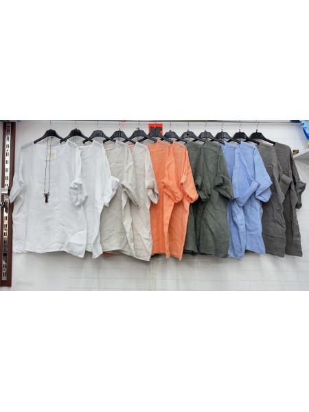 Bluzki damskie Włoski, size uni, paczka 6szt, mix kolor