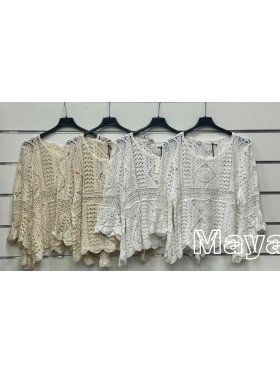 Bluzki damskie Włoski, size uni, paczka 6szt, mix kolor