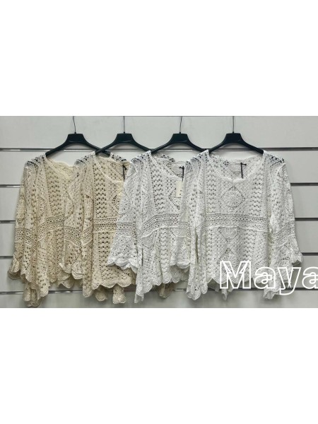 Bluzki damskie Włoski, size uni, paczka 6szt, mix kolor