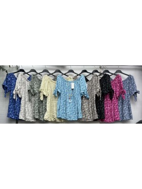 Bluzki damskie wloskie, Size uni,paczka 6szt,mix kolor