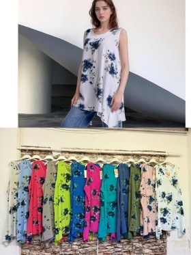 Bluzki damskie wloskie, Size uni,paczka 6szt,mix kolor