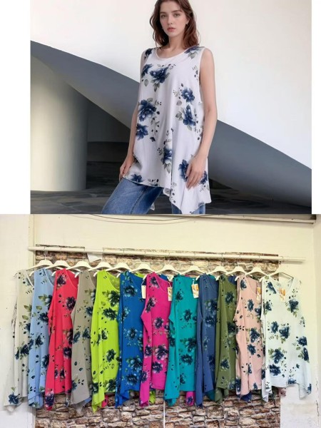 Bluzki damskie wloskie, Size uni,paczka 6szt,mix kolor