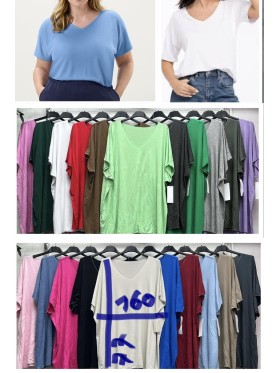 Bluzki damskie wloskie, Size uni,paczka 6szt,mix kolor