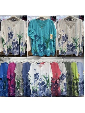 Bluzki damskie wloskie, Size uni,paczka 6szt,mix kolor