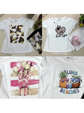 Bluzki damskie wloskie, Size uni,paczka 6szt,mix kolor
