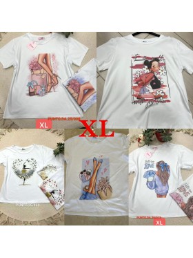 Bluzki damskie wloskie, Size uni xl,paczka 6szt,mix kolor