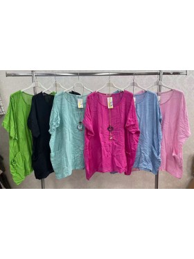 Bluzki damskie wloskie, Size uni,paczka 6szt,mix kolor