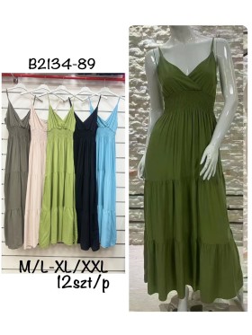 Sukienki damskie , size m-2xl, paczka 12szt, mix kolor