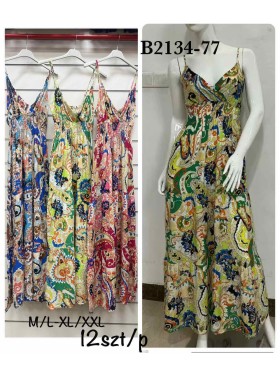Sukienki damskie , size m-2xl, paczka 12szt, mix kolor