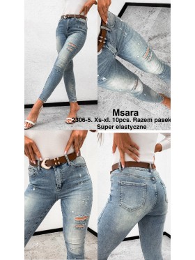Jeansy damskie M'sara , size xs-xl paczka 10szt,