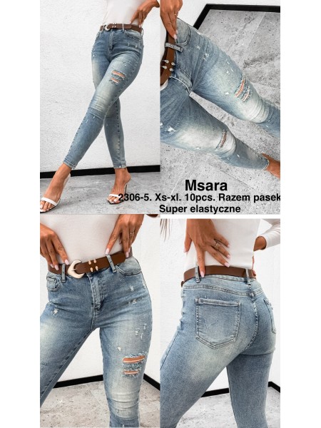 Jeansy damskie M'sara , size xs-xl paczka 10szt,