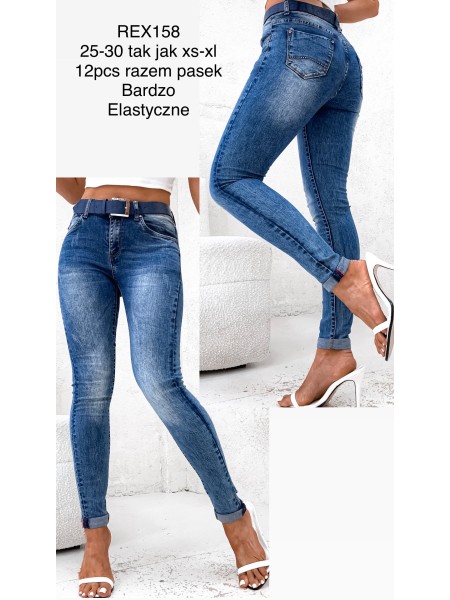 Jeansy damskie , size xs-xl paczka 12szt,