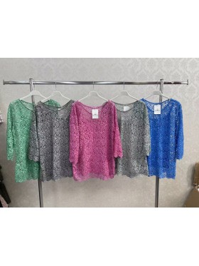 Bluzki damskie wloskie, Size uni,paczka 6szt,mix kolor