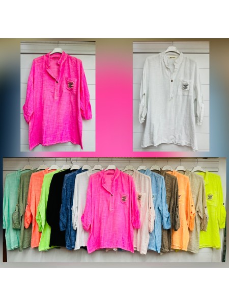 Bluzki damskie Włoskie, size uni paczka 6szt,mix kolor