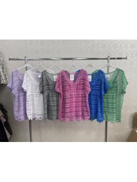 Bluzki damskie wloskie, Size uni,paczka 6szt,mix kolor
