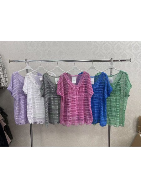 Bluzki damskie wloskie, Size uni,paczka 6szt,mix kolor