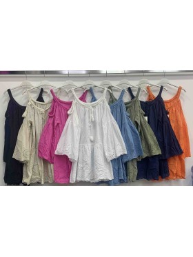 Bluzki damskie wloskie, Size uni ,paczka 6szt,mix kolor