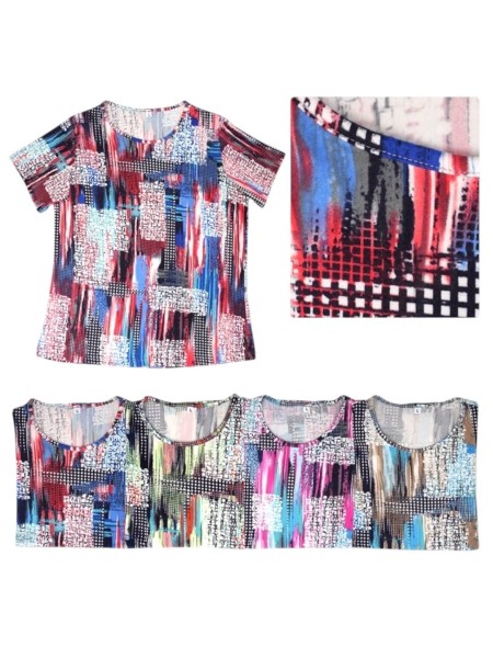 Bluzki damskie Polskie, Size l-4xl, paczka 12szt mix kolor
