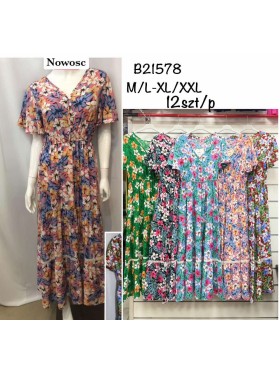 Sukienki damskie , size m-2xl, paczka 12szt, mix kolor