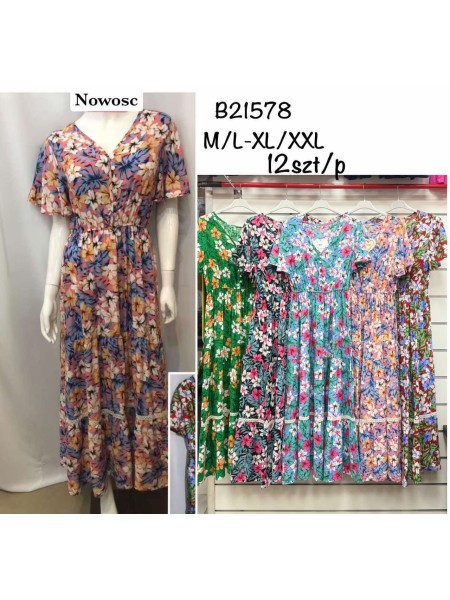 Sukienki damskie , size m-2xl, paczka 12szt, mix kolor