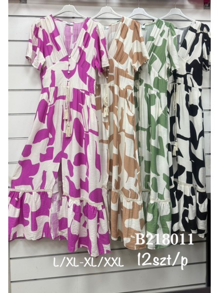 Sukienki damskie , size l-2xl, paczka 12szt, mix kolor