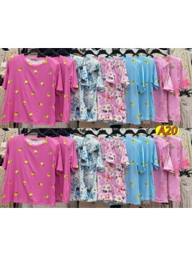 Bluzki damskie wloskie, Size uni ,paczka 6szt,mix kolor
