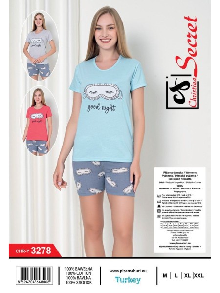 Piżama damskie tureckie, Size m-2xl,paczka 12szt,mix kolor