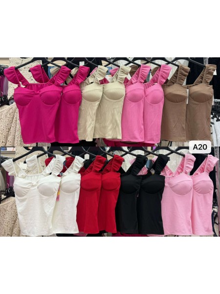 Bluzki damskie wloskie, Size uni ,paczka 6szt,mix kolor
